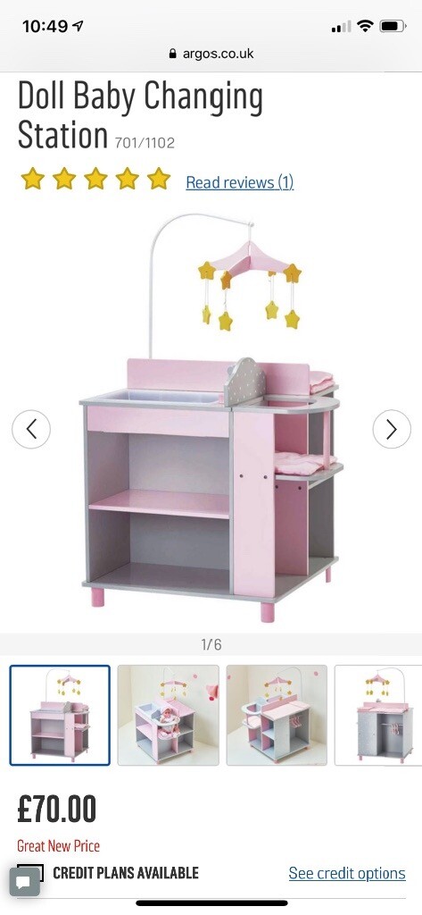 doll changing table station